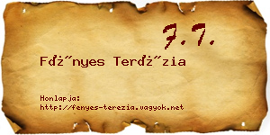 Fényes Terézia névjegykártya